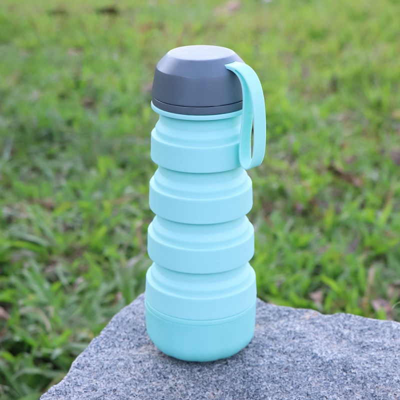 Creative silicone tasse d'eau qualité alimentaire pliant sports de plein air personnalité bouteille d'eau en cours d'exécution fitness portable sport tasse d'eau